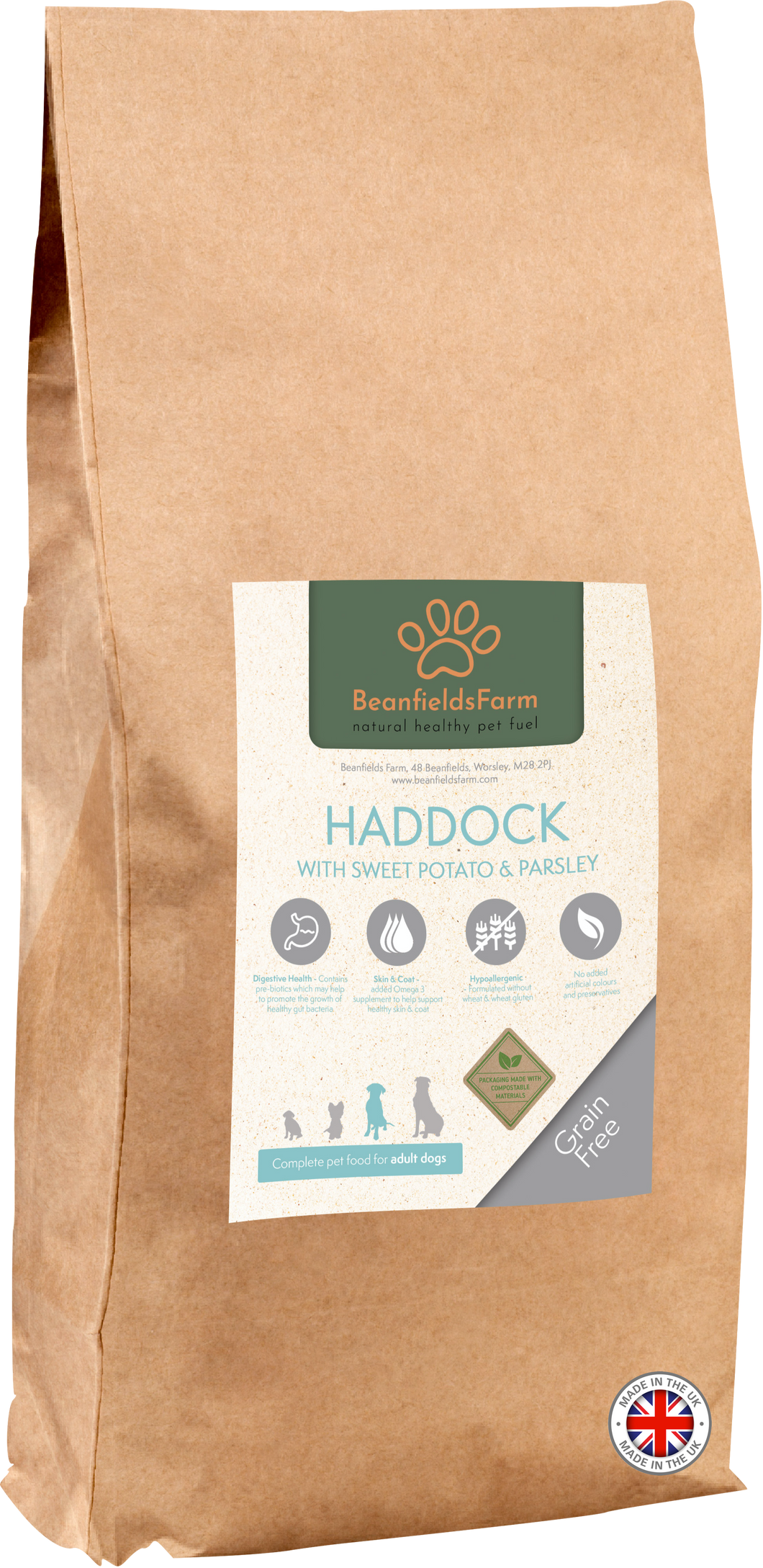Grain Free Dog Food - Haddock with Sweet Potato & Parsley