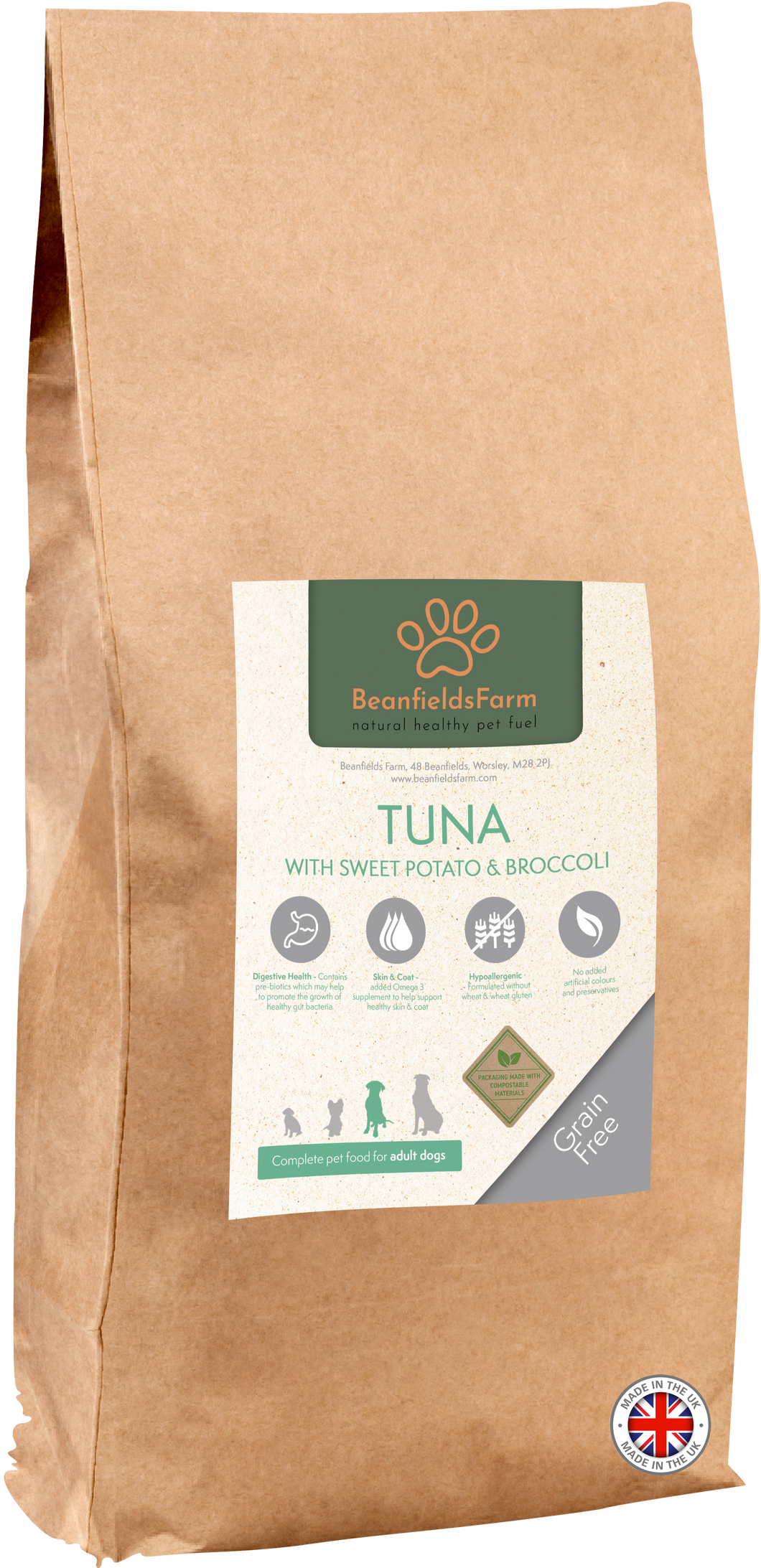 Grain Free Dog Food - Tuna with Salmon, Sweet Potato & Broccoli